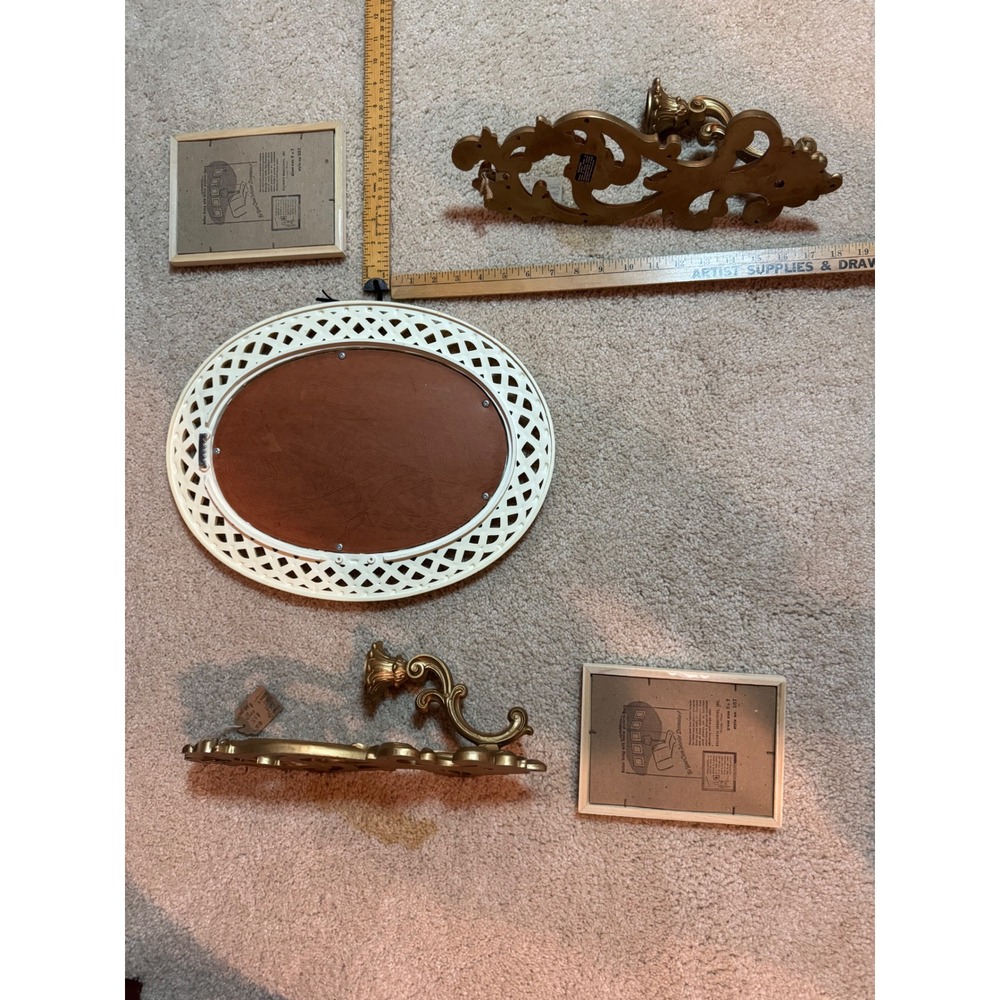 Vintage Homco Lattice Oval Floral Wall Frame 1950s-70s Cottage Decor - Picture 4 of 7